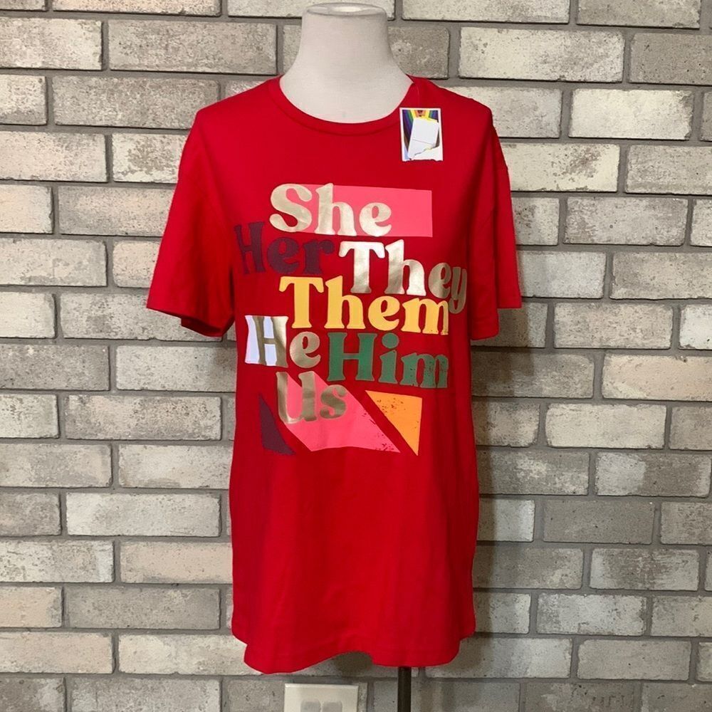 3for$20 NWT take pride pronouns shirt xs